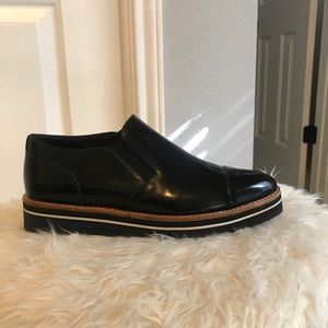 Vince Black Patten Leather Slip On Loafer